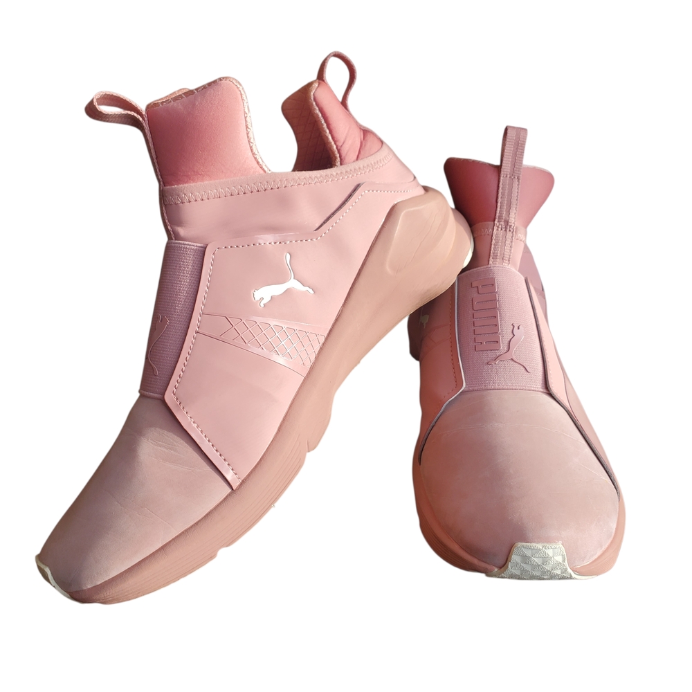 Puma Fierce Womens SZ 11 Hightop Pink Naturals Slip-On Sneakers, Pull On Shoes
